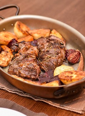 国行授权正品FALK隼高端纯紫铜特厚烤箱煎锅椭圆形烤盘牛排锅平底