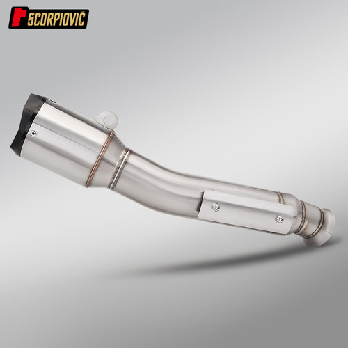 春风800NK改装 不锈钢一体中尾段消声器 接原车前段 摩托车排气管