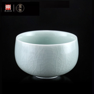 廷怀窑汝窑茶杯陶瓷功夫茶杯品茗杯主人杯单杯汝州汝瓷开片禅定杯