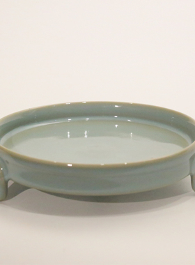 国大师朱文立作品三足洗三足奁天青釉茶道壶盘笔洗摆件汝瓷二级