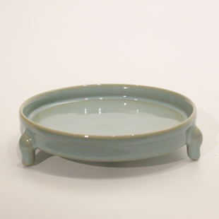 国大师朱文立作品三足洗三足奁天青釉茶道壶盘笔洗摆件汝瓷二级