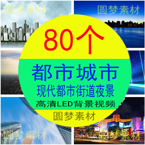 现代科技繁华都市城市街道风景夜景高清动态led大屏背景视频素材