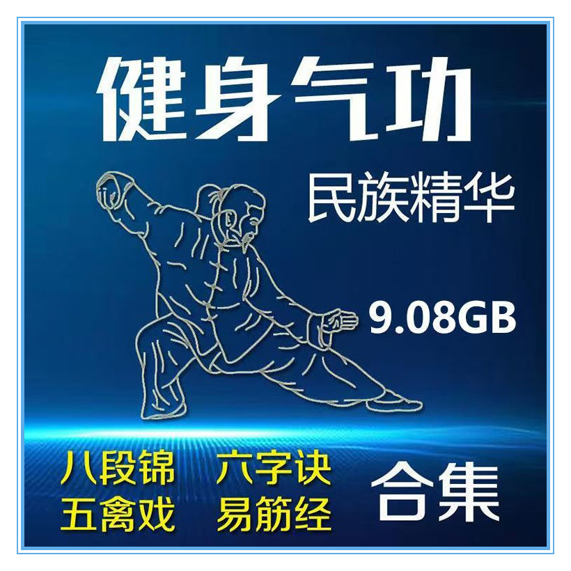 视频教学合集易筋经五禽戏八段锦六字诀体育运动资料KP