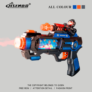 儿童喷雾声光枪玩具男孩3到6岁音乐电动冲锋枪仿真高级黑科技手枪