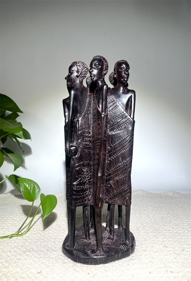 非洲木雕摆件黑木雕人物乌木雕刻家居创意红木摆件