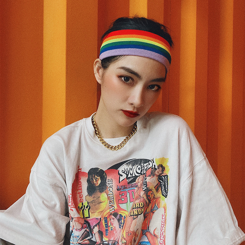 发带女韩国原宿风运动健身吸汗头带头饰百搭架子鼓头套发箍男潮