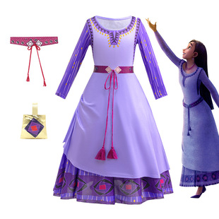 女童星愿阿莎同款裙子cosplay角色扮演服装生日礼服万圣节演出服