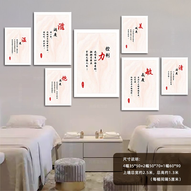 整套私密小屋氛围疗愈挂画 私密字画美容院装饰画医美整形墙壁画