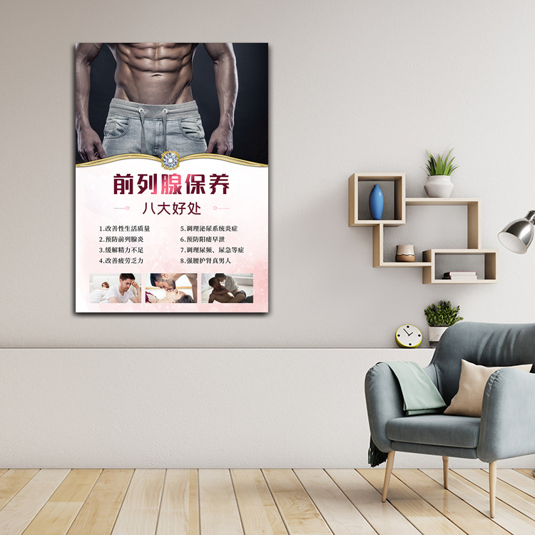 男性前列腺保养好处挂画 医美美容会所墙装饰画中医馆私密房壁画
