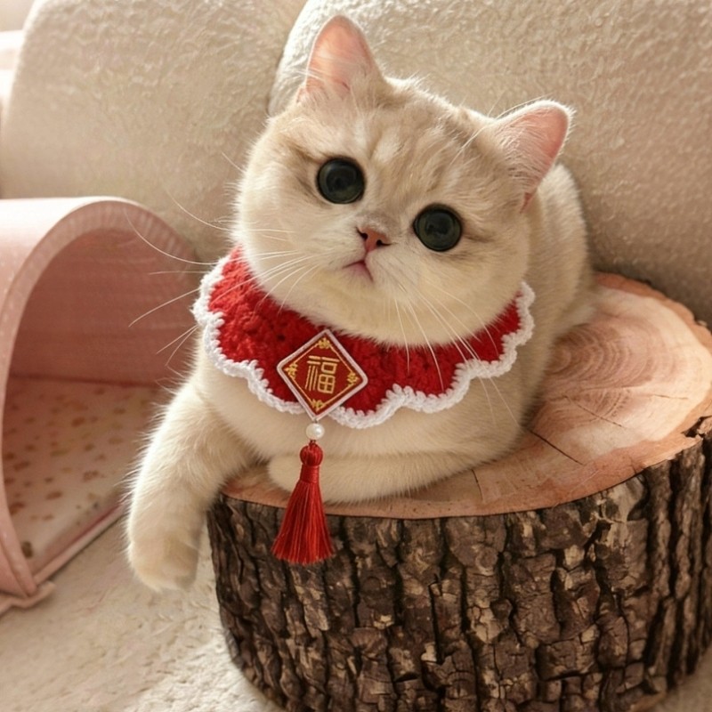 猫咪围脖可爱饰品宠物新年项圈布偶猫狗狗编织围巾围兜喜庆口水巾,宠物/宠物食品及用品,围巾/口水巾,淘宝优惠券,粉丝福利购,淘宝优惠卷
