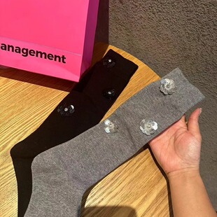 2026年早春设计手工花朵系列小腿袜