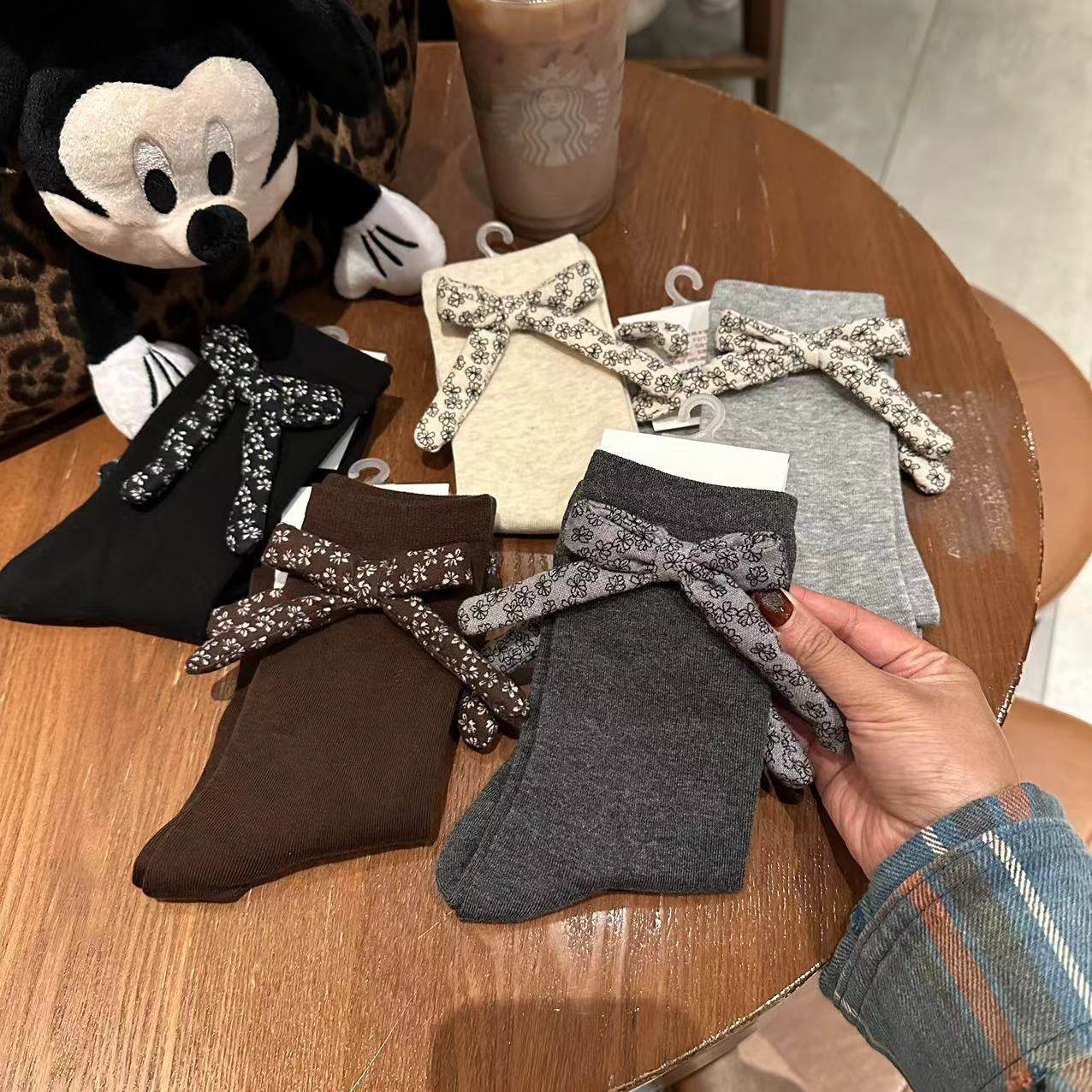 韩系中筒袜秋碎花蝴蝶结田园风公主袜袜子,女士内衣/男士内衣/家居服,连裤袜/打底袜,淘宝优惠券,粉丝福利购,淘宝优惠卷