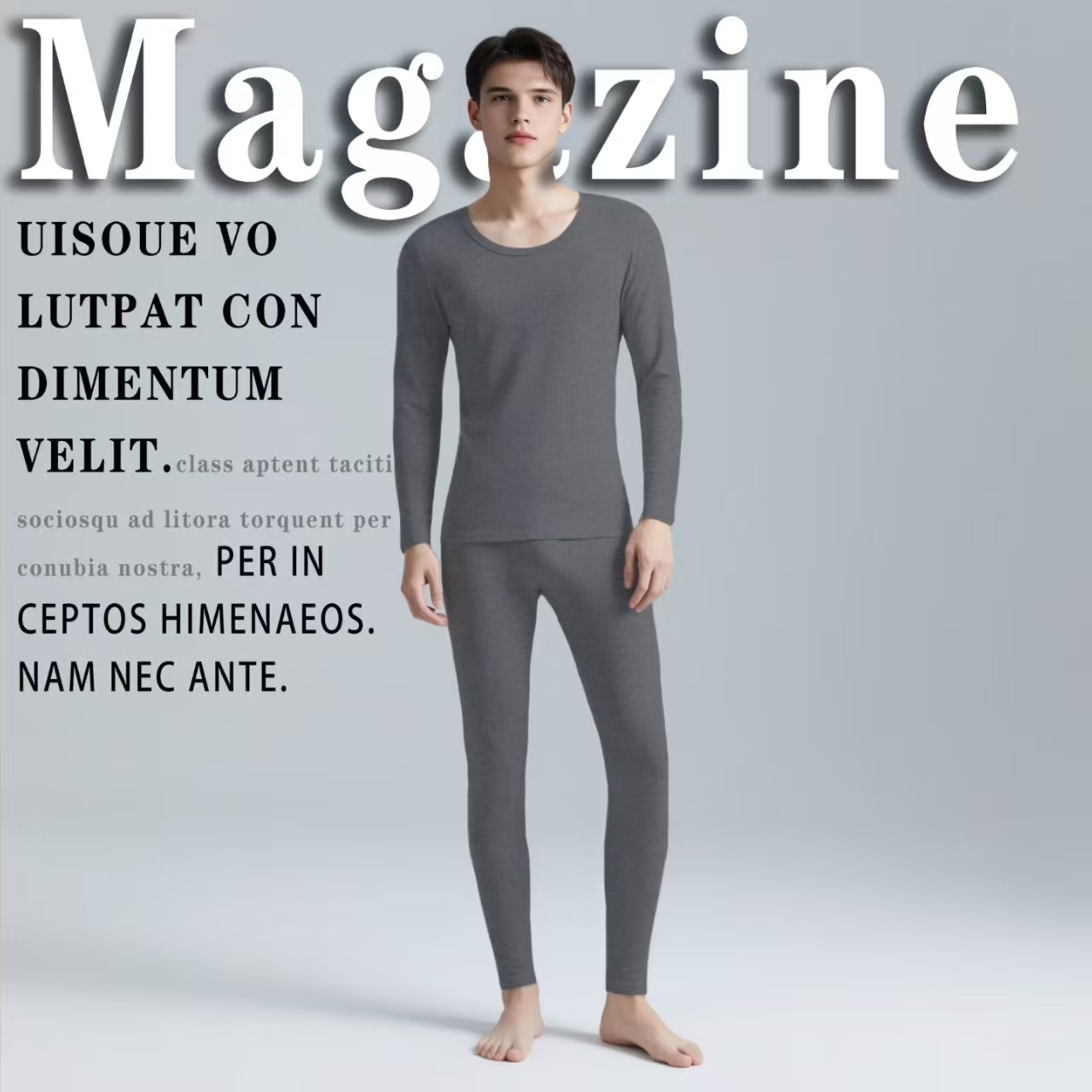 宜华男士薰衣草羊绒蚕丝保暖秋衣秋裤套装秋冬双倍保暖暖绒衣8805