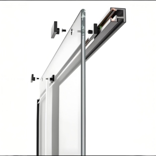 DIY一字缓冲型材浴室淋浴隔断配件极窄配件干湿分离卫生间