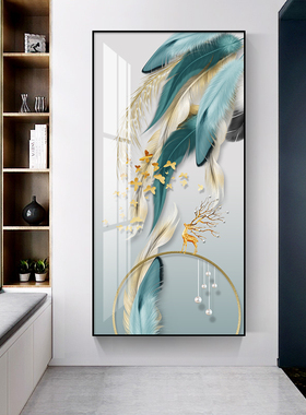 关装饰画现代简约20款24年玄新背景墙壁画挂大气正对00457门走廊