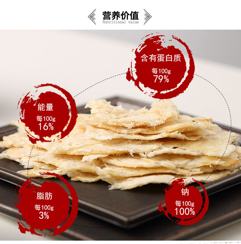 包郵烤魚片 漁家小鎮烤魚片35克X6包 烤鱈魚片 馬面魚片送魷魚絲