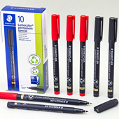 施德楼319F油性记号笔防水防油不掉色眼镜纳米涂层实验光学镜片