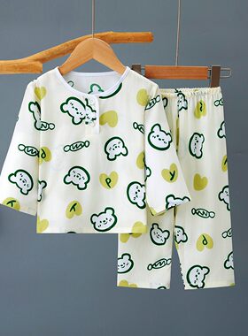 男童睡衣夏天棉绸薄款睡衣空调服