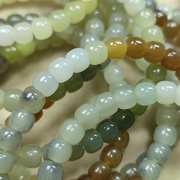 天然翡翠算盘财富手串和田玉多宝多福手链男女款玉石算盘一响黄金