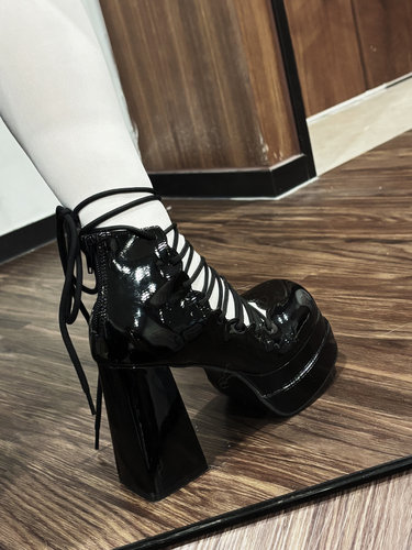 猫集市现货缠绕魔法y2k哥特原创暗黑朋克风高跟lolita女鞋