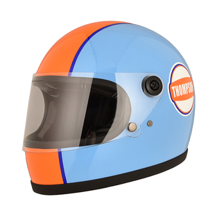 汤普森THOMPSON海湾石油摩托车全盔机车骑士玻璃钢头盔GULF复古盔