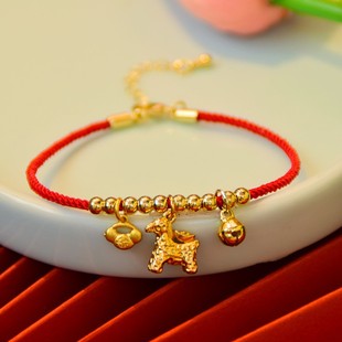 新款本命年小马红绳手链十二生肖马手工编绳手链新年闺蜜礼物手串