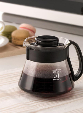 HARIO日本进口玻璃手冲咖啡壶v60滤杯滴滤式分享壶日式泡茶壶XVD