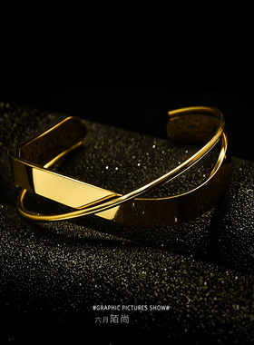 简约小清新细光面镀K金不掉色手镯