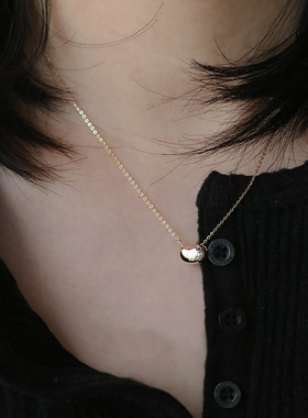 925纯银相思豆项链女锁骨链ins经典设计款港风冷淡风K金豌豆百搭