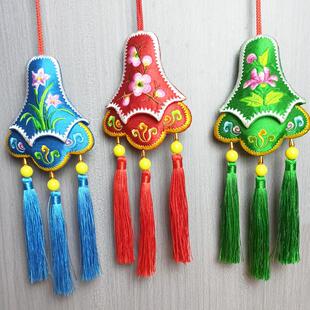 新款针扎挂件民族中双面刺绣花节日饰品传统风格多色精美庆阳荷包