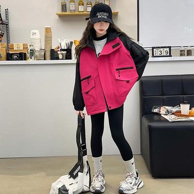 女童加厚夹棉冬季冲锋衣外套