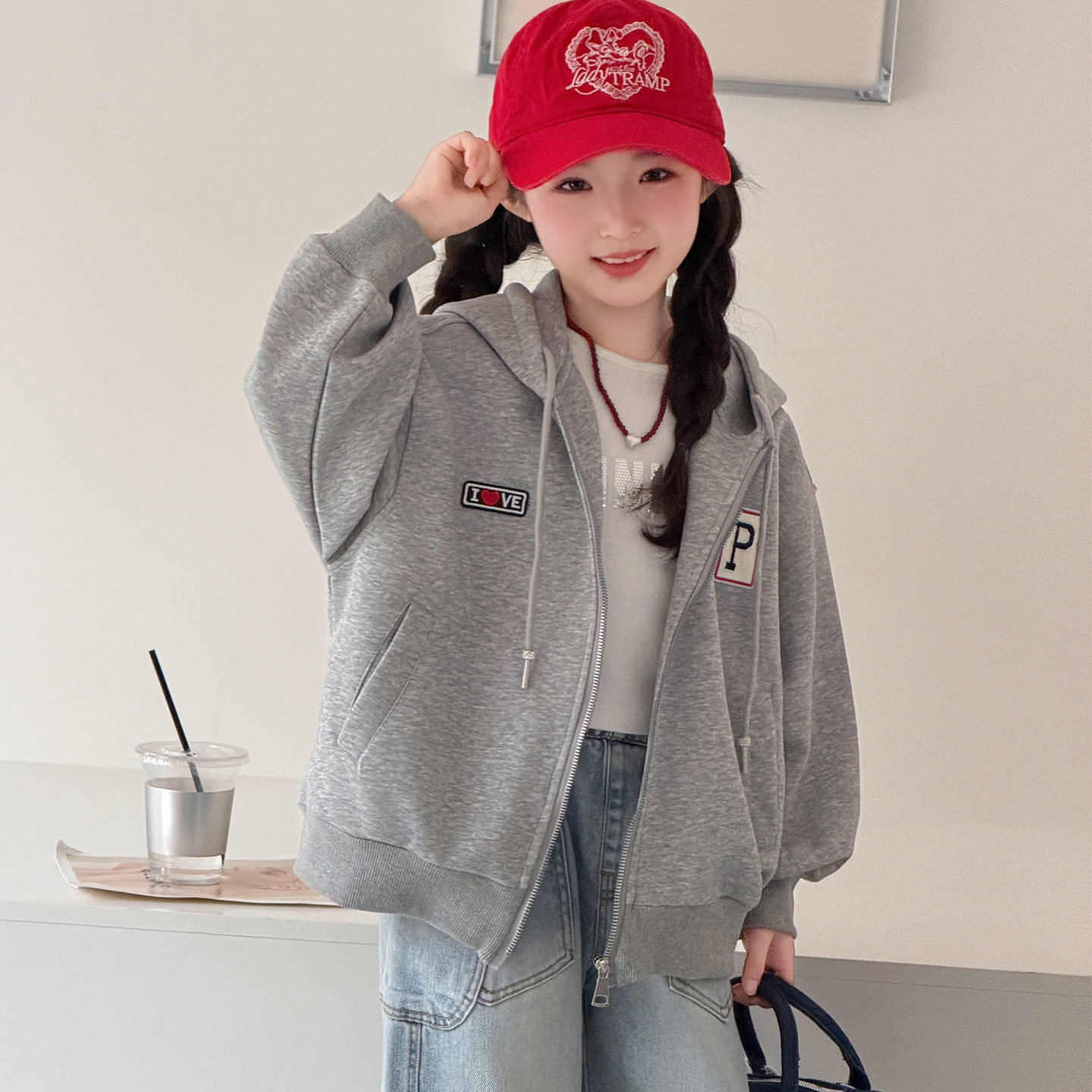 女童春款外套2026新款中大童休闲卫衣开衫牛仔裤子女孩韩版春秋款,童装/婴儿装/亲子装,普通外套,淘宝优惠券,粉丝福利购,淘宝优惠卷