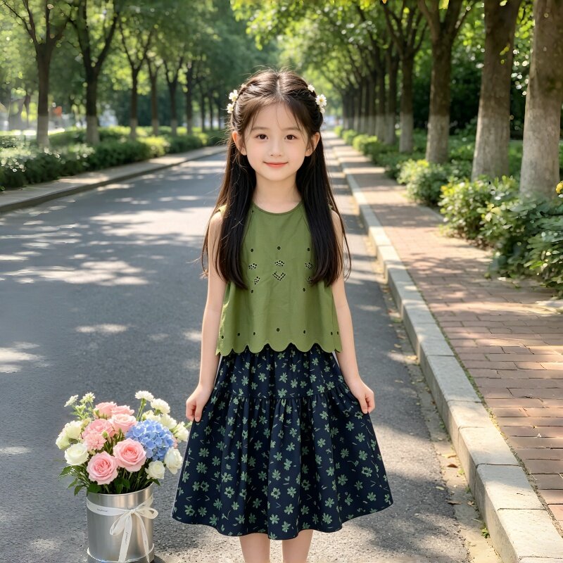 女童夏季套装2026新款夏装两件套图片