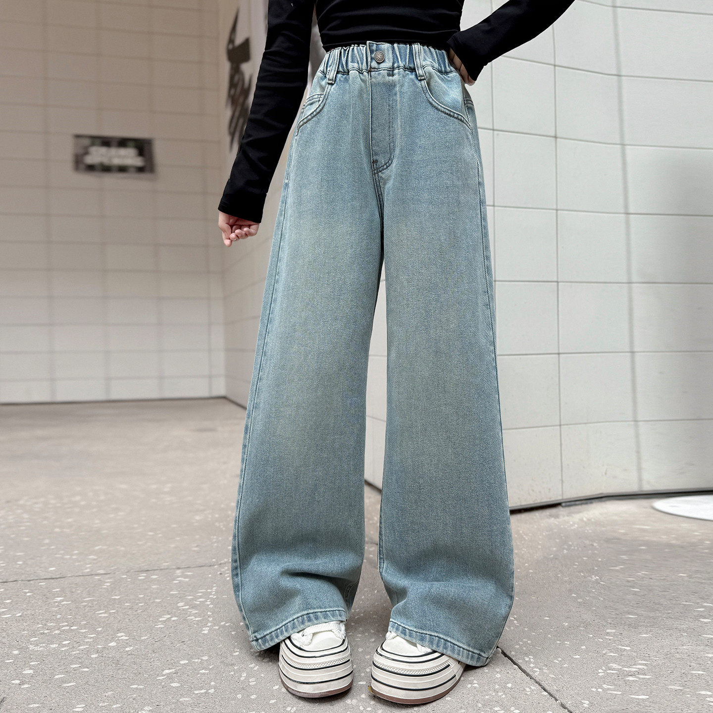 女童春装牛仔裤2026新款女孩中大童韩系阔腿裤子春秋款洋气直筒裤,童装/婴儿装/亲子装,儿童牛仔裤,淘宝优惠券,粉丝福利购,淘宝优惠卷