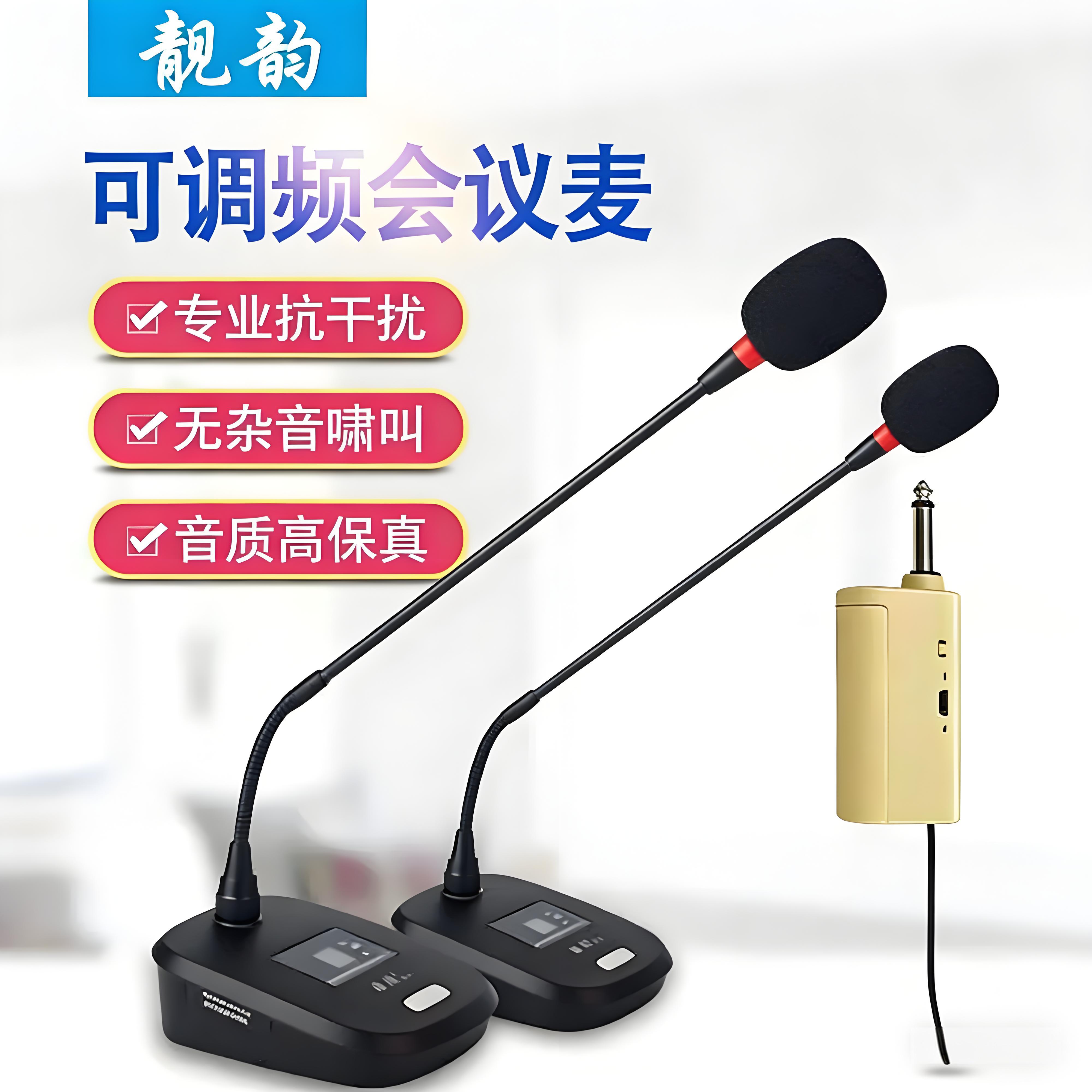 一拖二鹅颈式U型频段会议麦克风