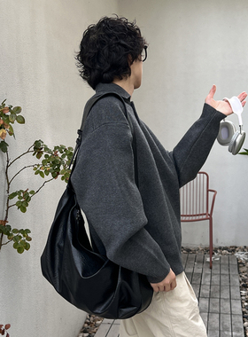 YUEN原创设计款ins单肩斜挎大容量pu通勤托特包男女hobo百搭通勤