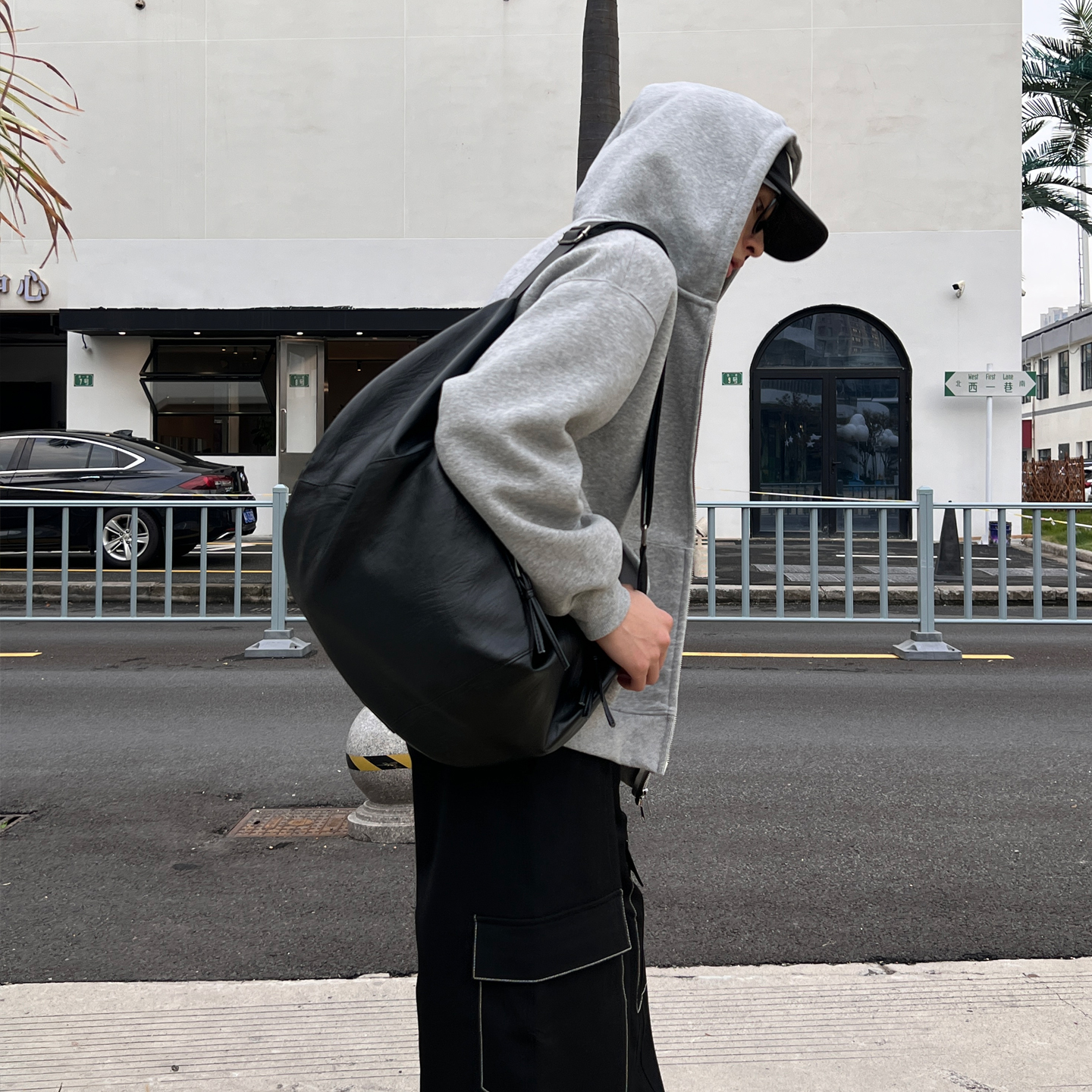 YUEN高级感复古单肩腋下大容量饺子包男女ins休闲通勤托特包街头