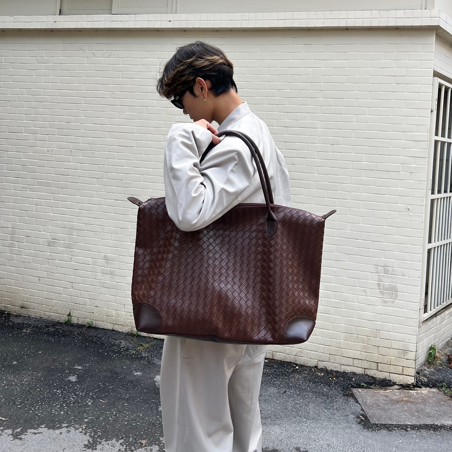 YUEN高级感手提编织健身旅行复古单肩腋下背包男女中性风大容量潮,箱包皮具/热销女包/男包,男士包袋,淘宝优惠券,粉丝福利购,淘宝优惠卷