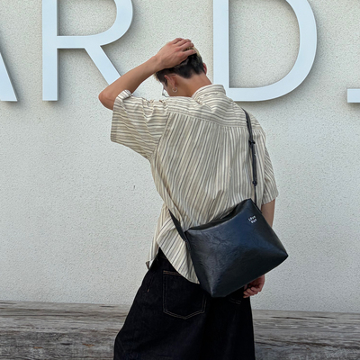 YUEN小众时髦腋下hobo托特挎包男女生休闲背包皮质港风ins水桶包