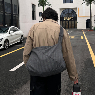 YUEN复古单肩大容量ins便简约慵懒风中性通勤帆布托特包男女大包