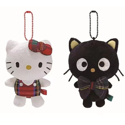 国内现货 日本三丽鸥 苏格兰 格纹 毛绒挂件 Kitty 巧克力猫 CO