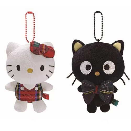 国内现货 日本三丽鸥 苏格兰 格纹 毛绒挂件 Kitty 巧克力猫 CO