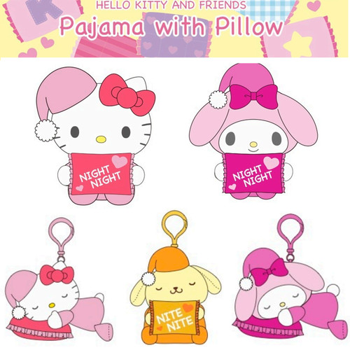 8月预售定金 美版三丽鸥Kitty 美乐蒂枕头睡衣甜梦毛绒挂件娃娃