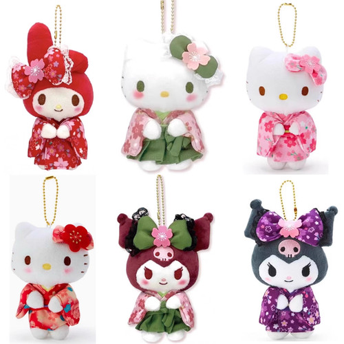 国内现货 日本三丽鸥Kitty 美乐蒂 抹茶樱花和服挂件娃娃 补款