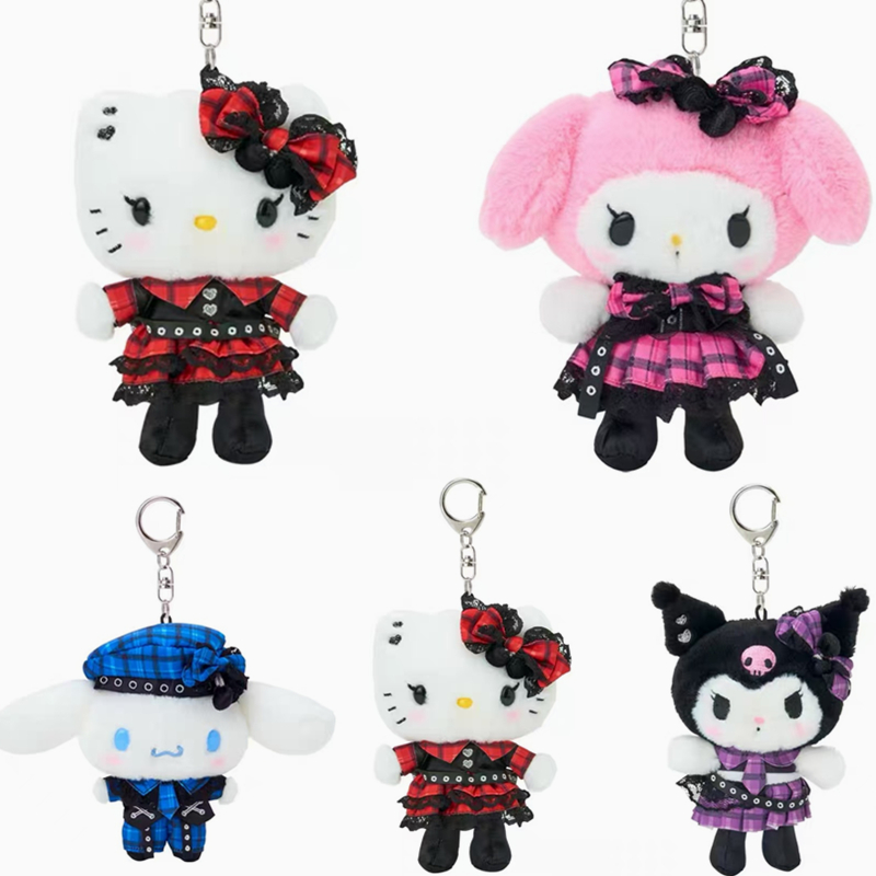 12月预售定金 港版三丽鸥Kitty 美乐蒂摇滚毛绒公仔挂件挂饰