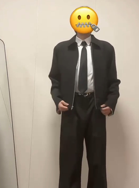 高级美式垫肩春季cleanfit短款西装夹克男小众简约百搭宽松外套潮