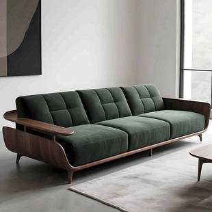 宋式美学实木沙发新中式直排沙发2025新款高端客厅简约禅意沙发