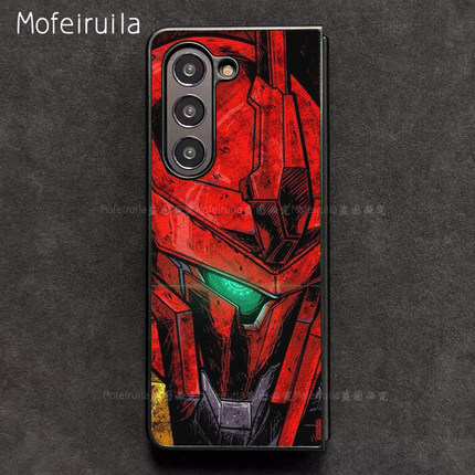 红扎古ZEON高达GUNDAM三星zfold7手机壳华为MateX6适用 荣耀Magic V5折叠屏小米MIX Fold4皮革vivo保护套oppo