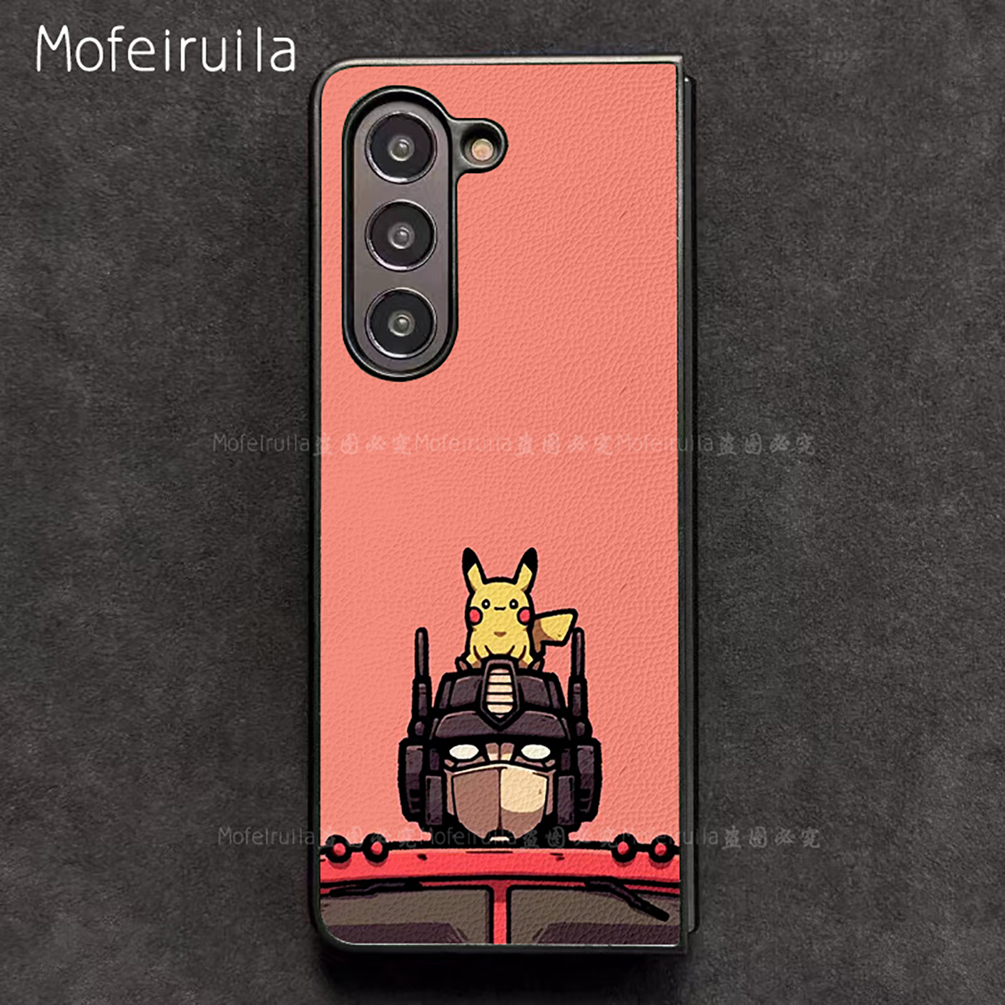 擎天柱变形金刚皮卡丘三星zfold7手机壳华为MateX6适用 荣耀Magic V5折叠屏小米MIX Fold4皮革vivo保护套oppo