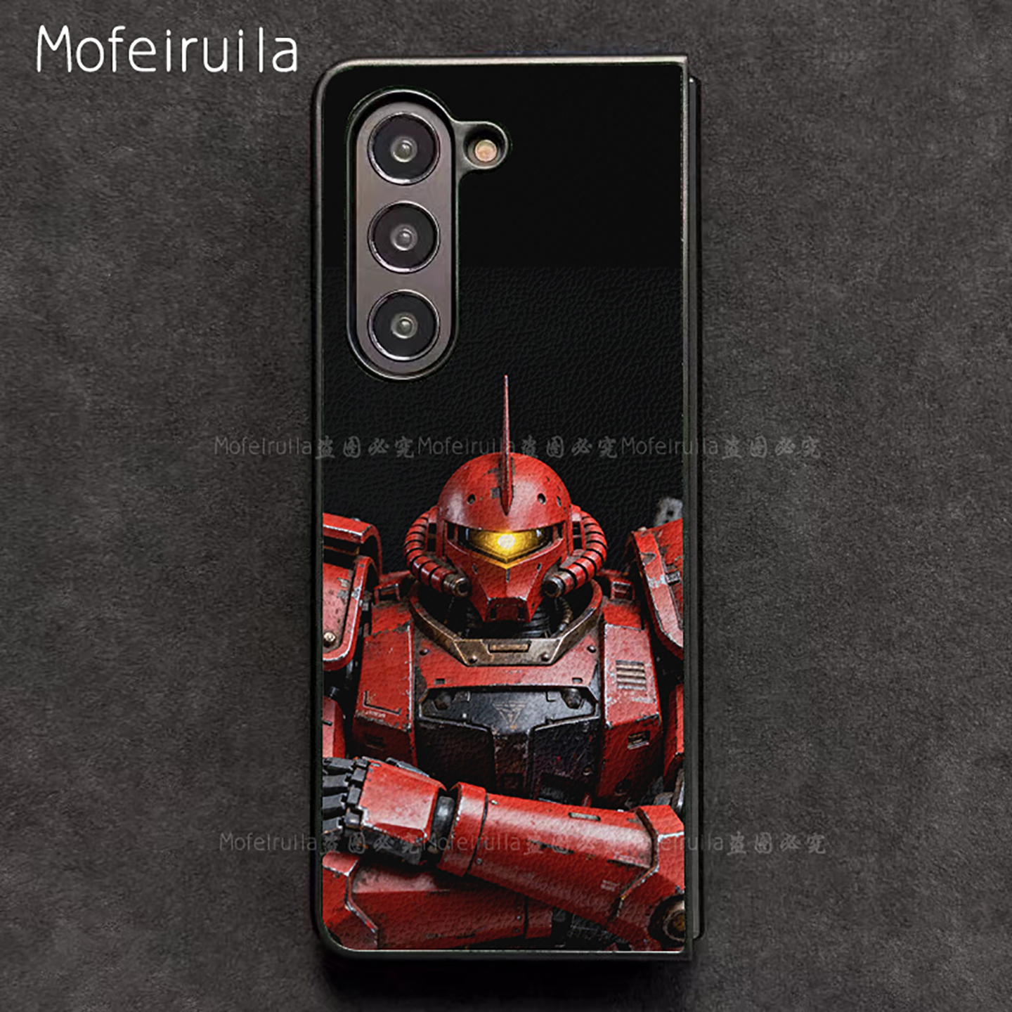 扎古红色彗星高达三星zfold7手机壳华为MateX6适用 荣耀Magic V5折叠屏小米MIX Fold4皮革vivo x fold5保护套